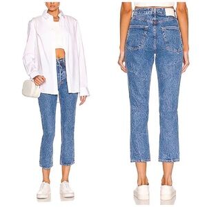 GRLFRND Karolina High Rise Straight Crop Jeans Bayside 32